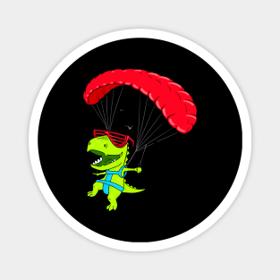 Funny Paragliding Dinosaur Paraglider Magnet